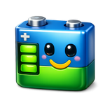 一块带笑脸的3D锂电池 emoji