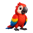 Cartoon parrot bobbing its head emoji