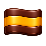 Flag with Chocolate brown gold and chocolate brown in horizontal stripes 3 chocolate brown in top and bottom gold in the middle emoji