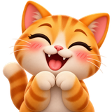 happy cat and blushing cat emoji