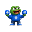 I would like animated happy pepe emoji juggling with Kubernetes pods animated emoji