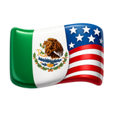 Merge Mexican flag and American flag into one emoji