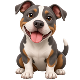 Pit bull mix with white, dark gray and brown emoji