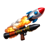 rocket flying from rpg emoji