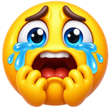 scared and crying emoji