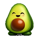 Avocado bouncing happily