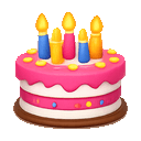 Birthday cake with flickering candles