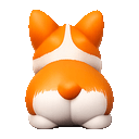 Corgi wagging its tail