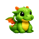 Dragon puffing a small flame