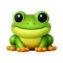 Frog puffing its throat