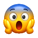Shocked face with a dropping jaw