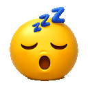 Sleeping face with floating zzz