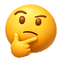 Thinking face tapping its chin emoji