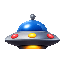 UFO bobbing with rotating lights