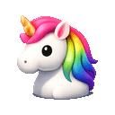 Unicorn with a flowing rainbow mane