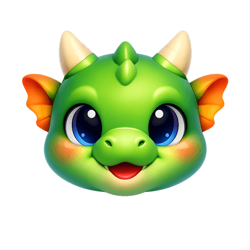 Baby dragon head with tiny horns