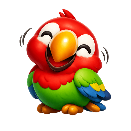 Cartoon parrot bobbing its head