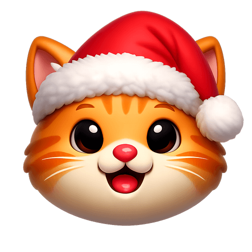 Cat in a Santa hat