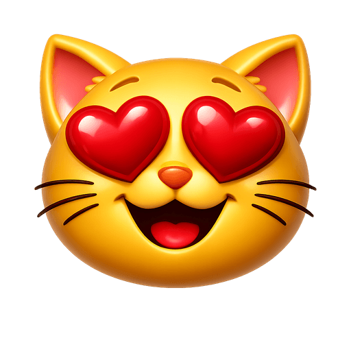 Cat with heart eyes
