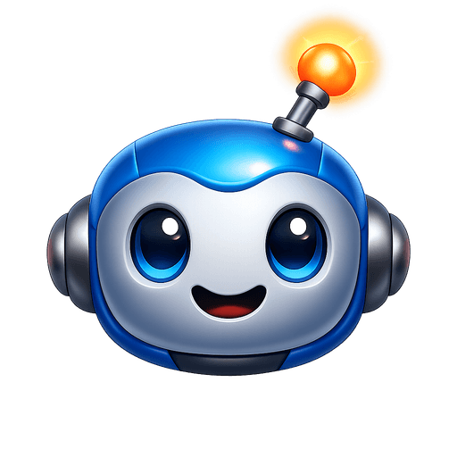Friendly robot head with a blinking antenna