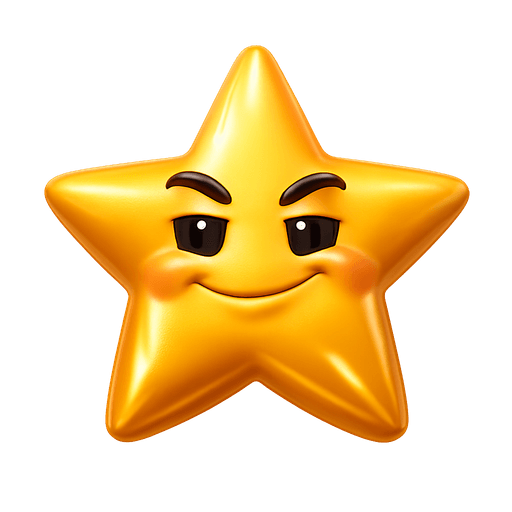 Gold star with a proud smile