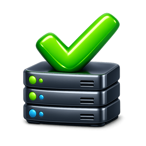 Green check mark landing on a server emoji
