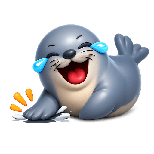Laughing seal slapping the ground