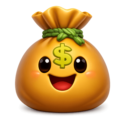Money bag with a happy face