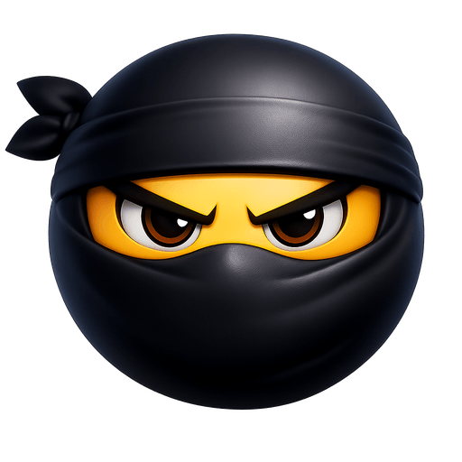 Ninja face with narrowed eyes