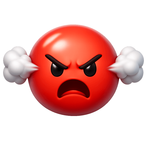 Red face with steam from the ears