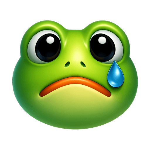 Sad frog with one tear