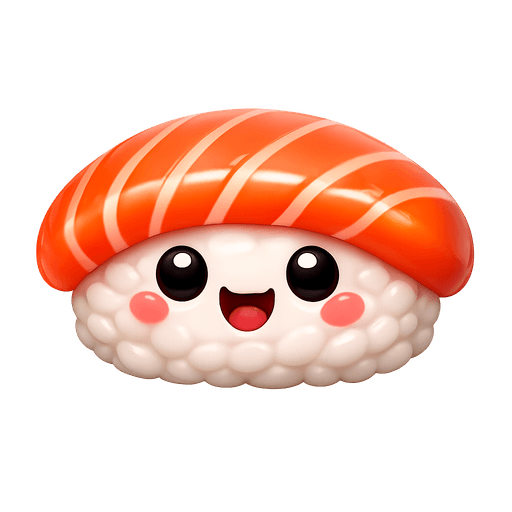 Salmon nigiri with a happy face