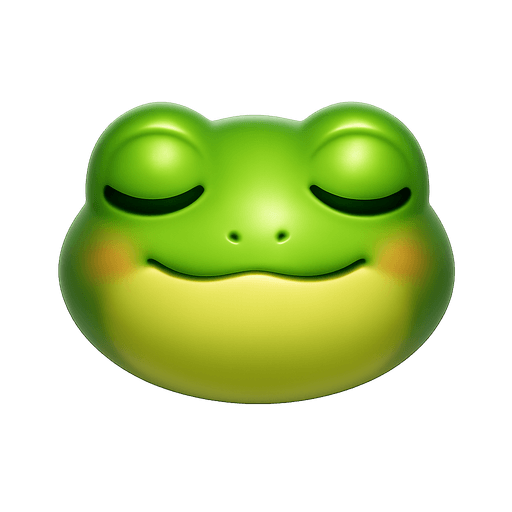Serene frog with closed eyes