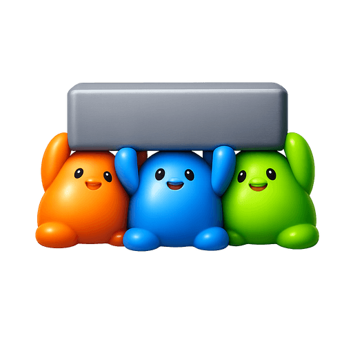 Three blobs lifting a block together