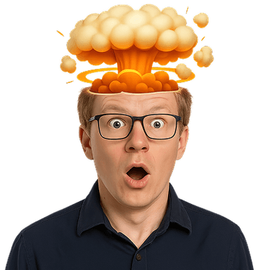 A person as a mind blown emote for Slack, Discord and Twitch