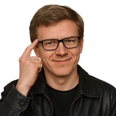 A person as a think smart emote for Slack, Discord and Twitch